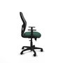 Chaise Alocén Synchrone/Traslack tissu Vert foncé Maille Noir Structure polyamide noire Accoudoir 1D Sans appui-tête Roulettes en nylon 50 mm