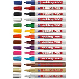 Edding 4-750054 - Marqueur Paint Marker 750 couleur argenté - Feutre peinture permanent pour surfaces lisses
