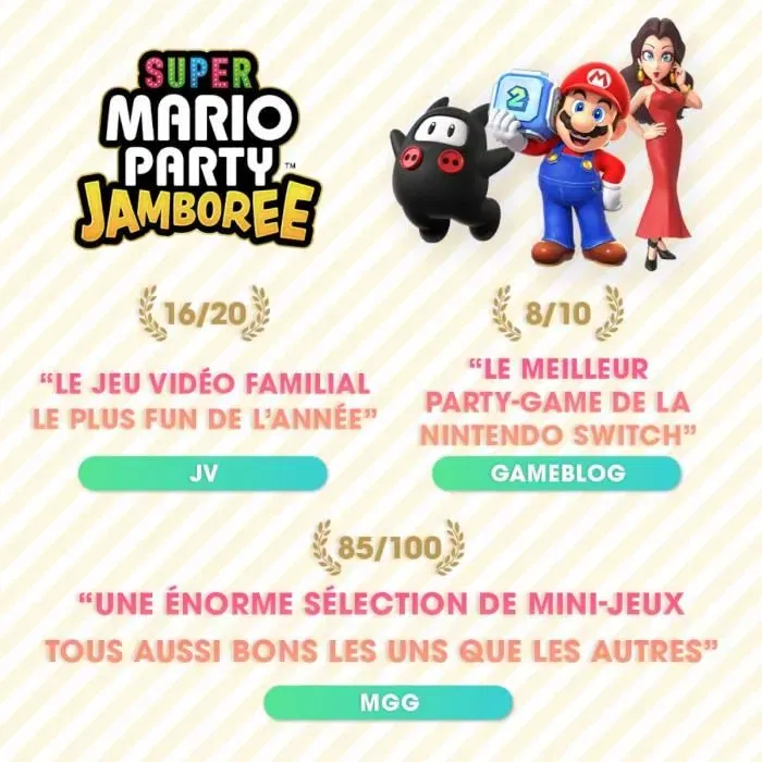 Nintendo Super Mario Party Jamboree - Jeu vidéo complet pour Nintendo Switch - Multijoueur familial jusqu'à 20 joueurs - 22 personnages - Édition standard