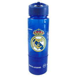 CYP BRANDS Cantimplora snack Real Madrid 450ml - Gourde isotherme avec compartiment à snacks - 450 ml et 150 ml - Poignée de transport