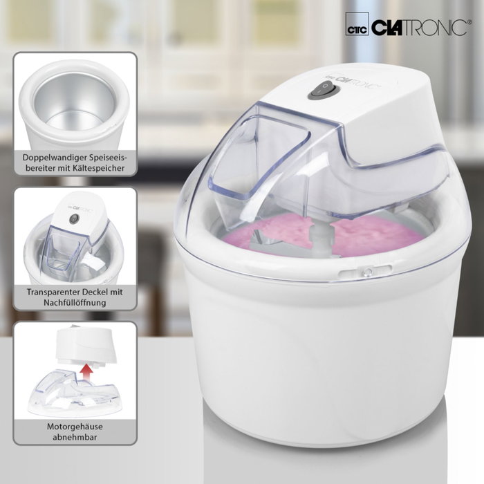 Clatronic ICM 3764 Machine à glace blanche 1,5L