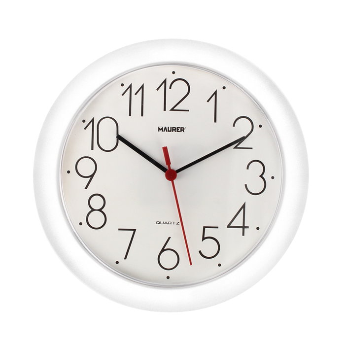 MAURER Horloge Murale Analogique Blanche Ø 25 cm MAURER Horloge Murale Analogique Blanche Ø 25 cm