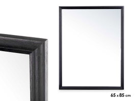 GIFTDECOR Miroir mural avec cadre en bois noir 65 x 85 cm