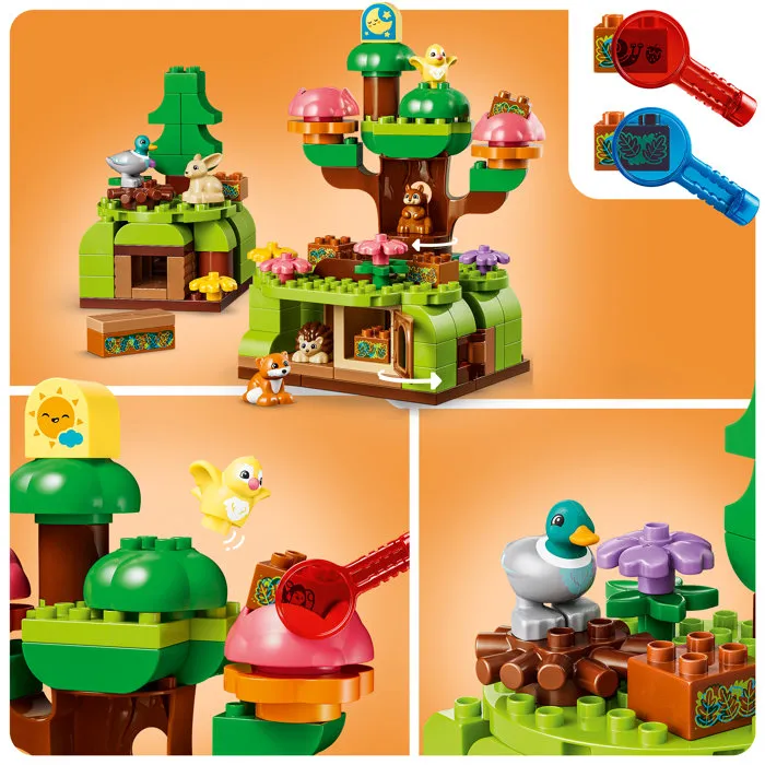 Lego 10480 DUPLO Découverte de la Forêt avec des Animaux Sauvages - Jeu Éducatif pour Enfants dès 3 Ans