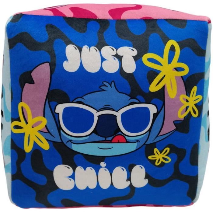 Stitch Coussin Cube Premium Lilo & Stitch Bleu
