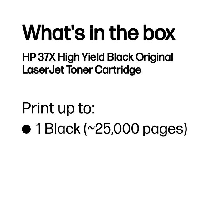 HP Cartouche de toner 37X noir CF237X grande capacité HP Cartouche de toner 37X noir CF237X grande capacité