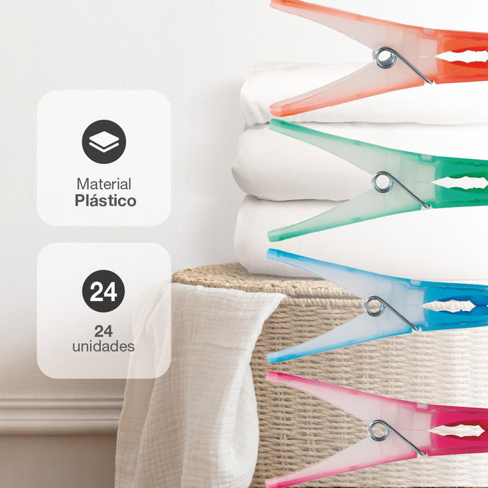 GSC Evolution Pack de 12 pinces à linge en plastique et gomme