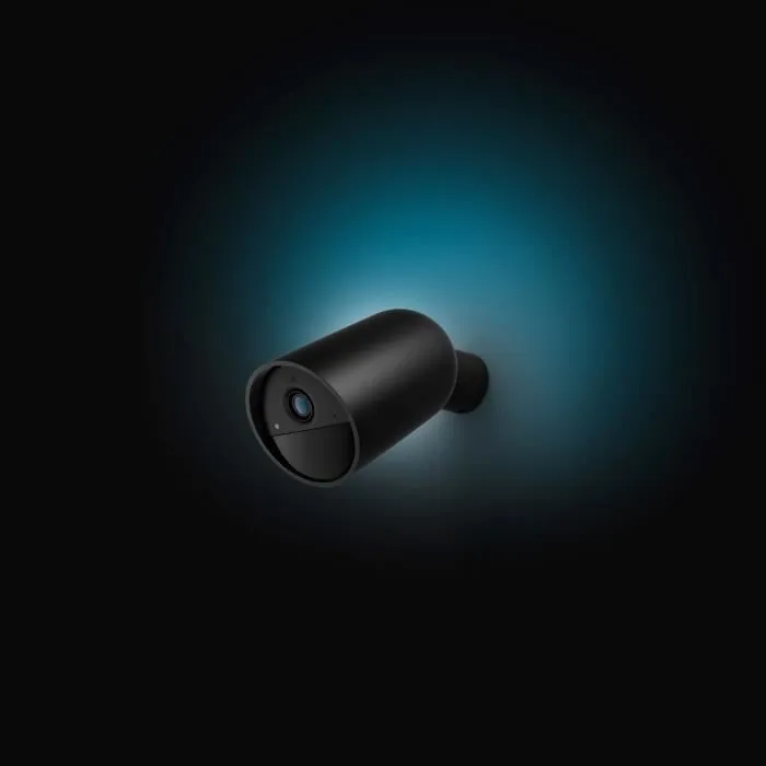 Philips Hue Secure Caméra de Sécurité Filaire Intérieure/Extérieure - 1080p, Vision Nocturne, Détection IA (Personne/Animal/Véhicule) - Noir