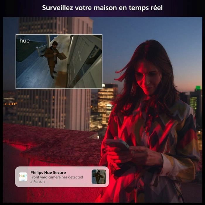 Philips Hue Secure Cam - Caméra sans fil HD 1080p - Noir