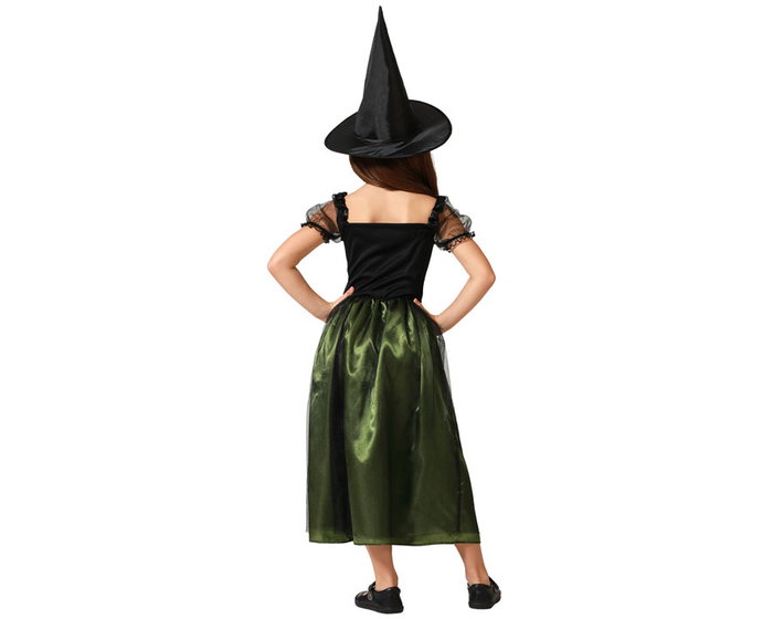 Atosa Déguisement de Sorcière avec Robe Verte et Chapeau pour Fille Atosa Déguisement de Sorcière avec Robe Verte et Chapeau pour Fille