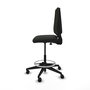 Tabouret Taburete Elche Contact permament de base Tissu Noir Base pyramidale noire Sans accoudoirs Sans appui-tête Roulettes 65mm nylon
