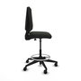 Tabouret Taburete Elche Contact permament de base Tissu Noir Base pyramidale noire Sans accoudoirs Sans appui-tête Roulettes 65mm nylon