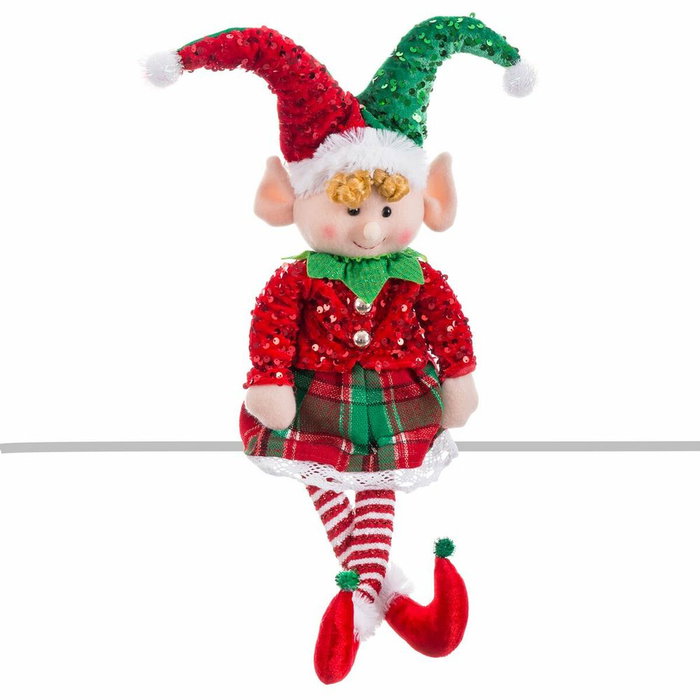 Décorations de Noël Rouge Vert Elfe 30 x 8 x 56 cm Décorations de Noël Rouge Vert Elfe 30 x 8 x 56 cm