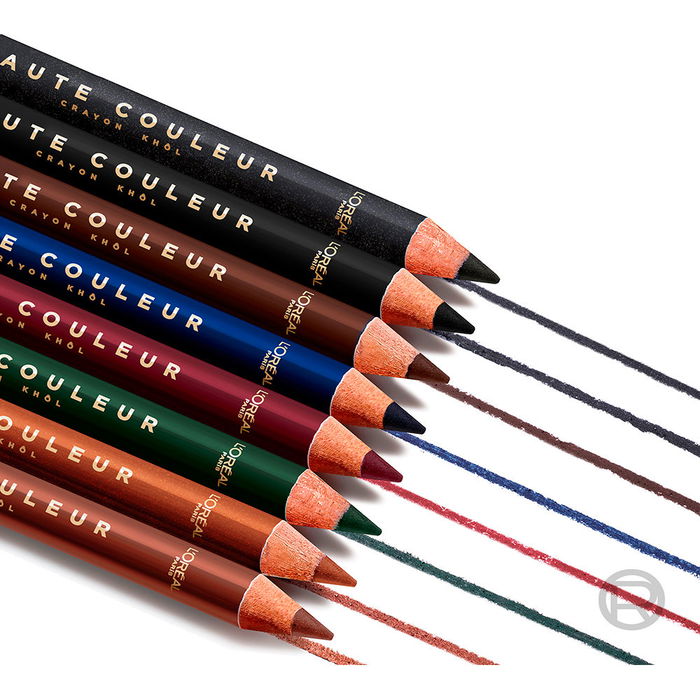 L'Oréal Paris Crayon Eyeliner Haute Couleur #Bleu Daim - Intensité 12h - Application précise et tenue longue durée - 1 unité