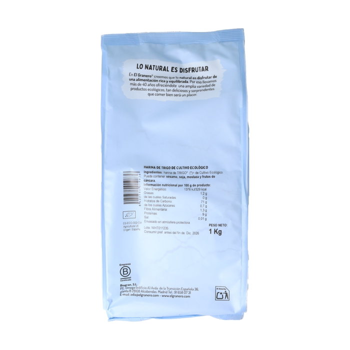 El Granero Integral Farine de Blé Bio 1kg - Lot de 9 Unités