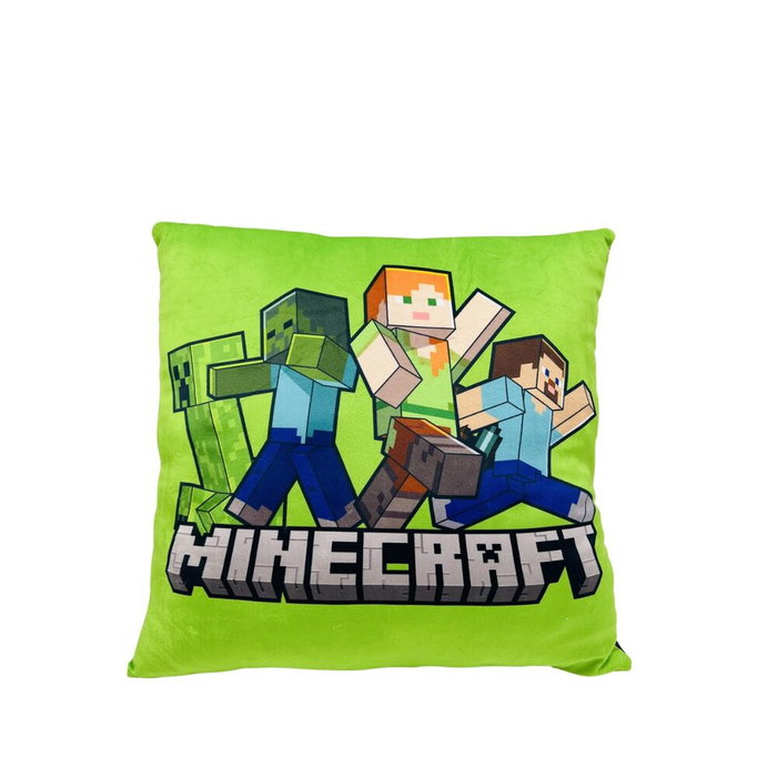 MOJANG STUDIOS Coussin Minecraft 38x38 cm en Velboa - Accessoire décoration gaming