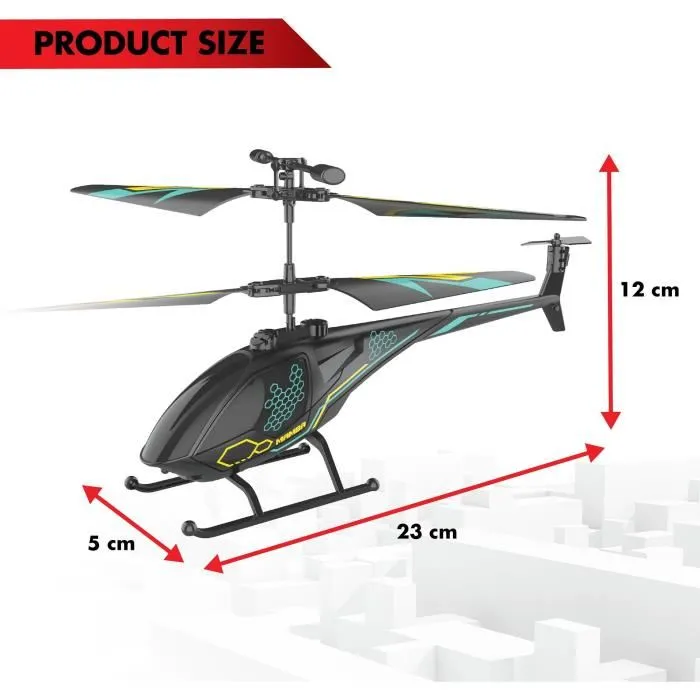 Flybotic AIR MAMBA - Hélicoptère télécommandé RC avec technologie infrarouge 2 canaux, pour intérieur, noir et bleu, pour enfants à partir de 10 ans