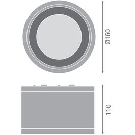 LEDVANCE Plafonnier LED d'extérieur 30W 3150Lm 3000K 36º IP65/IP65