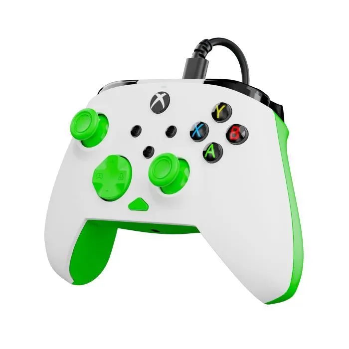 Turtle Beach - Manette de jeu Rematch Core - Filaire - Compatible Xbox Series X|S, Xbox One et PC - RGB - Moteurs de vibration - Gâchettes ajustables - Blanc et Vert Turtle Beach - Manette de jeu Rematch Core - Filaire - Compatible Xbox Series X|S, Xbox One et PC - RGB - Moteurs de vibration - Gâchettes ajustables - Blanc et Vert