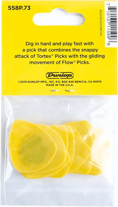 DUNLOP Pack de 12 médiators Tortex® Flow® - 0,73 mm DUNLOP Pack de 12 médiators Tortex® Flow® - 0,73 mm