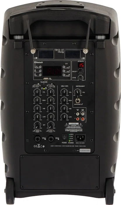 ALGAMAUDIO Enceinte portable active TR12-BT Bluetooth 120W 12 pouces avec 2 micros UHF et télécommande ALGAMAUDIO Enceinte portable active TR12-BT Bluetooth 120W 12 pouces avec 2 micros UHF et télécommande