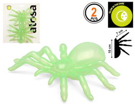 Pack de 2 araignées vertes fluorescentes de 10 cm qui brillent dans l'obscurité