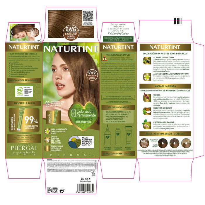 Naturtint NATURTINT #6Wg-Blond foncé doré éclatant 170 ml Naturtint NATURTINT #6Wg-Blond foncé doré éclatant 170 ml