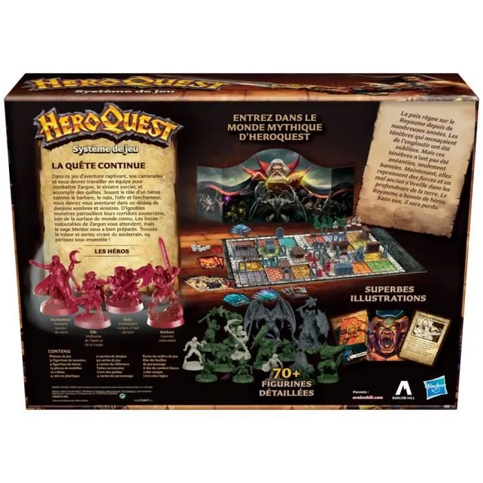 Hasbro Gaming Heroquest Systeme de Jeu, Jeu d'Aventures Fantastiques Style Donjon pour 2 à 5 Joueurs, Jeu de Société à Partir de 14 Ans
