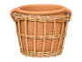 GifDecor Jarron Indalo Barro Mimbre Marron Naturel 26x16 cm (Set de 4)