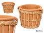 GifDecor Jarron Indalo Barro Mimbre Marron Naturel 26x16 cm (Set de 4)