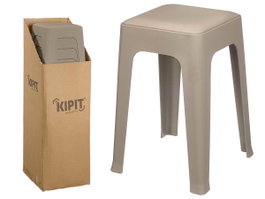 KIPIT Tabouret en plastique rembourré gris