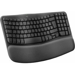 Logitech Wave Keys Clavier Ergonomique Sans Fil Bluetooth QWERTY Espagnol