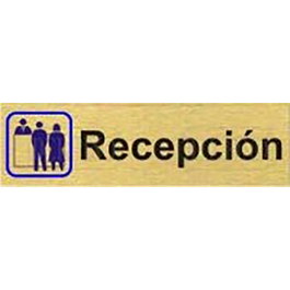DUVER Plaque en aluminium Or RECEPCION 150x45 mm