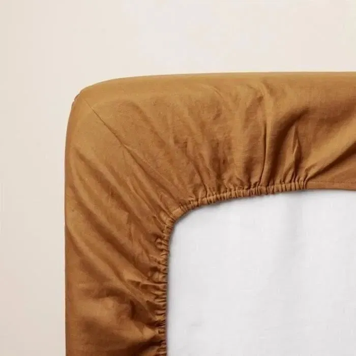 P'Tit Dodo Drap Housse Bébé 70 x 140 cm - Jersey Coton - Caramel - Élastique Tout Autour - Oeko-Tex Standard 100