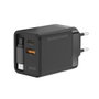 Mars Gaming MDGAN65R Chargeur mural GaN 65W USB-C rétractable QC 3.0 PD 3.0 Noir