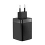 Mars Gaming MDGAN65R Chargeur mural GaN 65W USB-C rétractable QC 3.0 PD 3.0 Noir