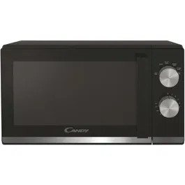 Candy CMW20TNMB Micro-ondes 20L 700W Monofonction Mécanique Noir - Fonction Décongélation - Plateau Tournant en Verre 24.5cm - 6 Niveaux de Puissance