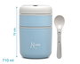 KioKids Termo 710 mL pour bébé en acier inoxidable avec compartiments isothermes et cuillère, bleu - 0 mois et plus