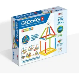 Geomag 374 - Jeu de construction magnétique Supercolor, 25 pièces, 100% plastique recyclé, pour enfants dès 3 ans