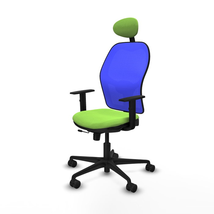 Piqueras y Crespo Chaise de Bureau Jorquera avec Appui-tête, Assise Pistache et Dossier Bleu Piqueras y Crespo Chaise de Bureau Jorquera avec Appui-tête, Assise Pistache et Dossier Bleu