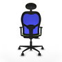 Piqueras y Crespo Chaise de Bureau Jorquera avec Appui-tête, Assise Pistache et Dossier Bleu