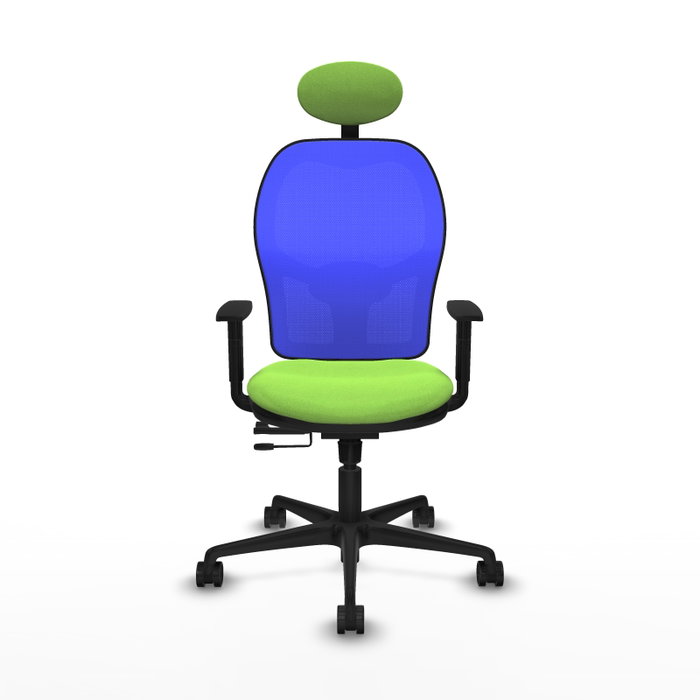 Piqueras y Crespo Chaise de Bureau Jorquera avec Appui-tête, Assise Pistache et Dossier Bleu Piqueras y Crespo Chaise de Bureau Jorquera avec Appui-tête, Assise Pistache et Dossier Bleu