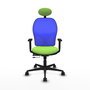 Piqueras y Crespo Chaise de Bureau Jorquera avec Appui-tête, Assise Pistache et Dossier Bleu