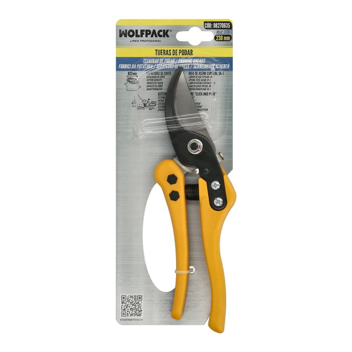 WOLFPACK LINEA PROFESIONAL Ciseaux de taille 3176 de 230 mm à 1 main