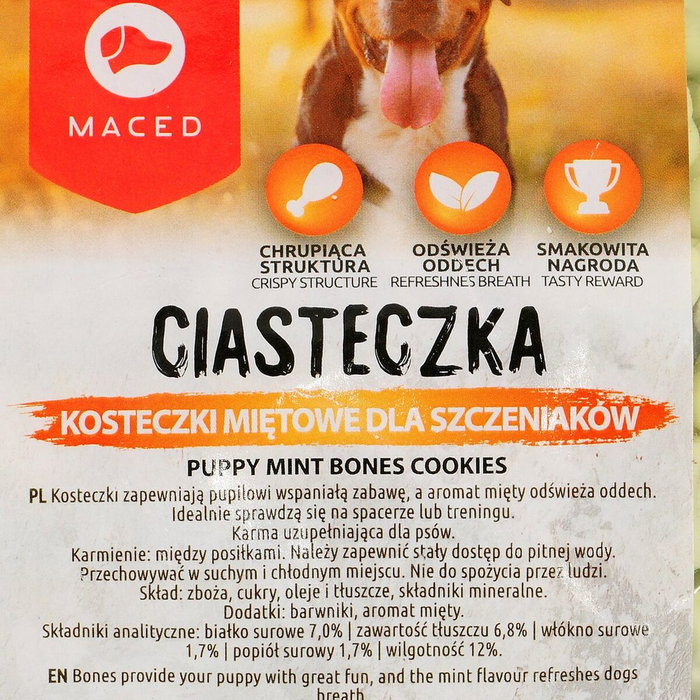 Maced Snack pour chiens Cookies Menthe Viande 1 kg Os