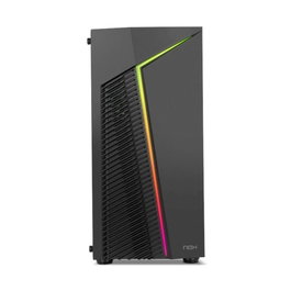 Nox Infinity Zeta NXINFTYZETA Boîtier PC Gaming Micro-ATX Noir avec Panneau Latéral en Verre Trempé et Éclairage ARGB RGB