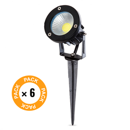 Pack de 6 Spots de Jardin LED 9W 758Lm 2700K Blanco cálido avec pic en acier inoxydable