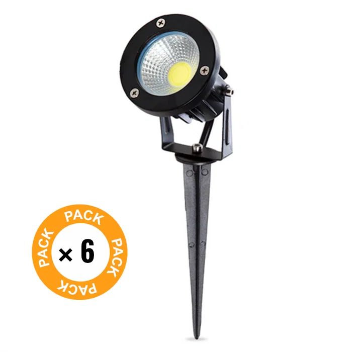 Pack 6 Spots LED Jardin 9W 758Lm Blanc Chaud [SL-CPDC09-9W-WW-PK6]