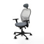 Piqueras y Crespo Chaise de Bureau avec Appui-tête 3D036N1 Gris