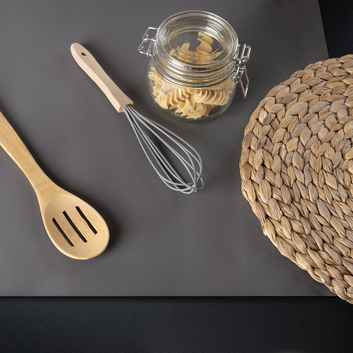 Emuca Tapis antidérapant pour tiroir, effet textile, longueur 20m x 480mm, plastique, Gris antracite